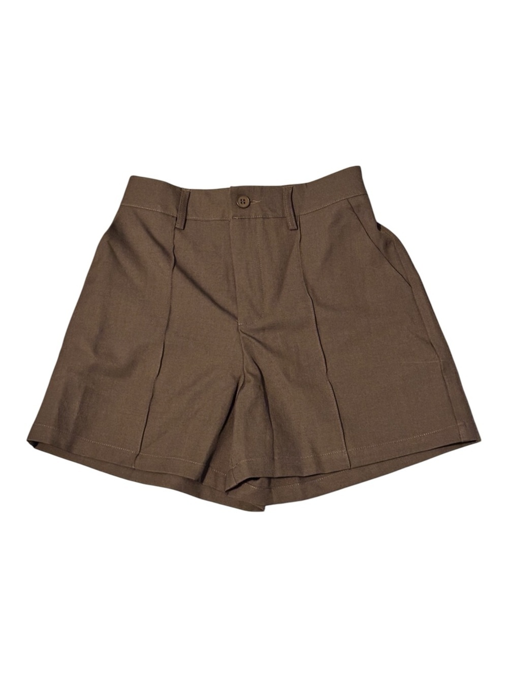 High Waisted Elastic Tailored Casual Trouser Shorts, Size Small - Picture 3 of 6